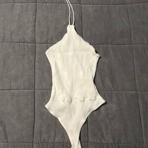 Vici White Halter Bodysuit, Size Small